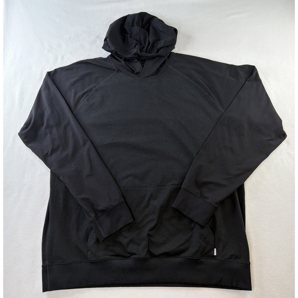 Vuori Womens XXL Black Hoodie Pullover Performance Stretch Raglan Sweatshirt